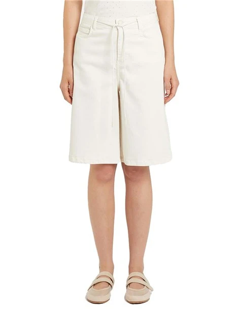 SHORTS  BERMUDA MISTO COTONE DONNA BIANCO