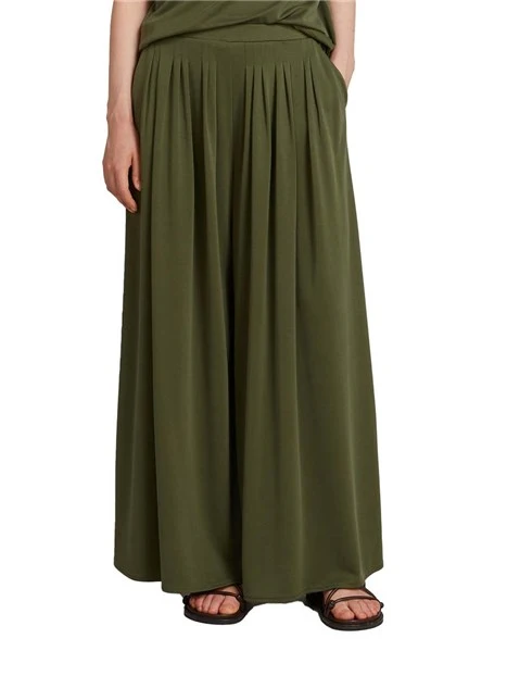 PANTALONI PALAZZO GAMBA MOLTO AMPIA DONNA VERDE
