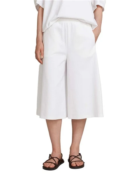 PANTALONI CROPPED CON COULISSE DONNA BIANCO
