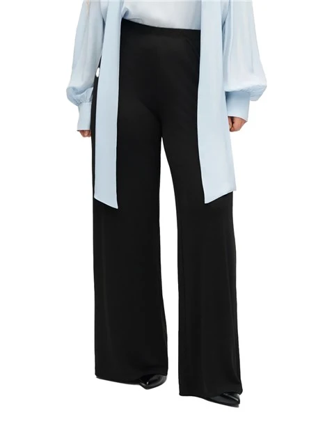 PANTALONI PALAZZO CON VITA ALTA  DONNA NERO