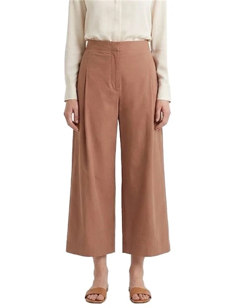 PANTALONI CROPPED IN COTONE STRETCH CON PASSANTI DONNA ROSA