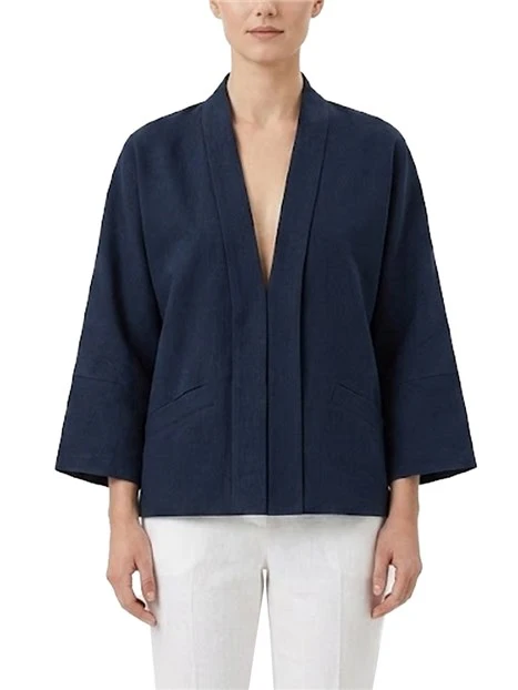 GIACCA A KIMONO IN TESSUTO MATERICO  DONNA BLU