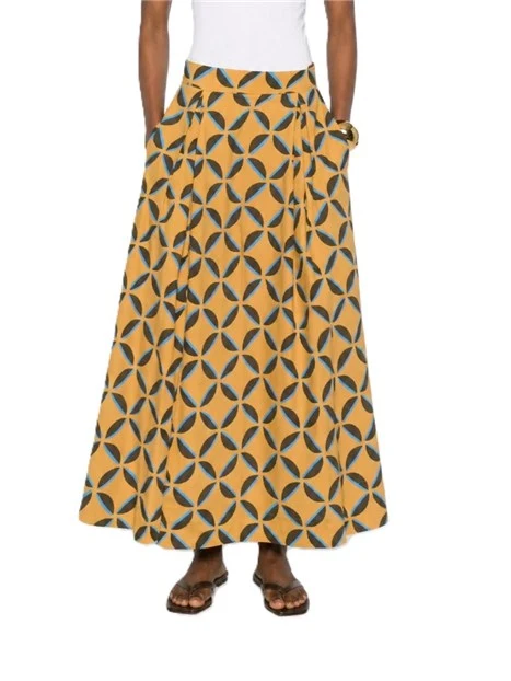 GONNA LUNGA  CON COSTRUZIONE A FALDONI DONNA GIALLA