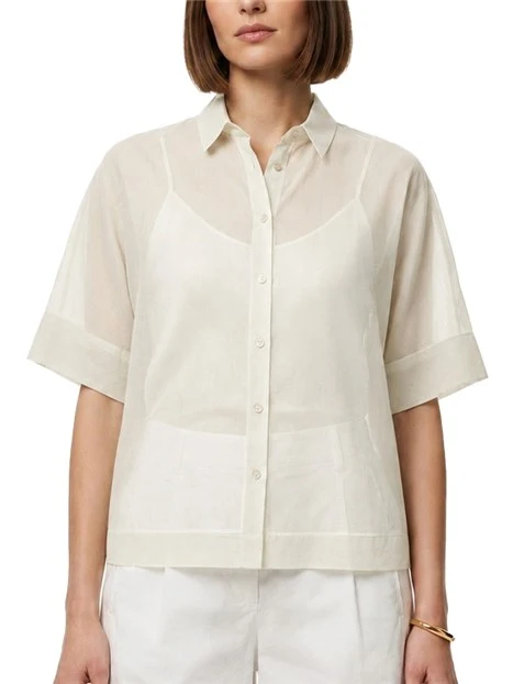 CAMICIA KIMONO IN VOILE DI COTONE DONNA AVORIO