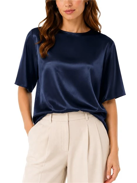BLUSA  IN RASO VESTIBILITA' CONFORTEVOLE DONNA BLU