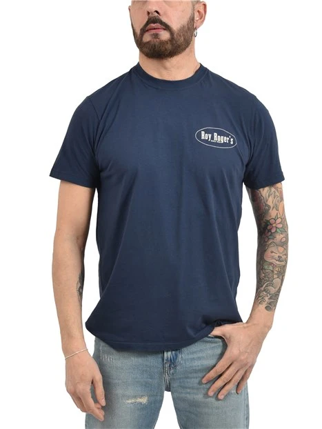T-SHIRT MANICA CORTA CON STAMPA HERITAGE UOMO BLU