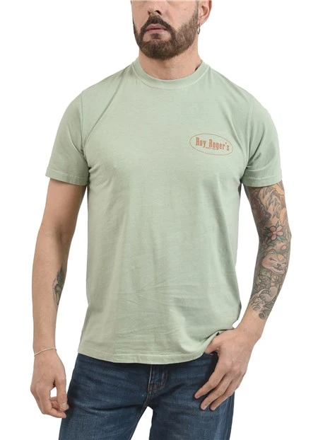 T-SHIRT MANICA CORTA CON STAMPA HERITAGE UOMO BEIGE