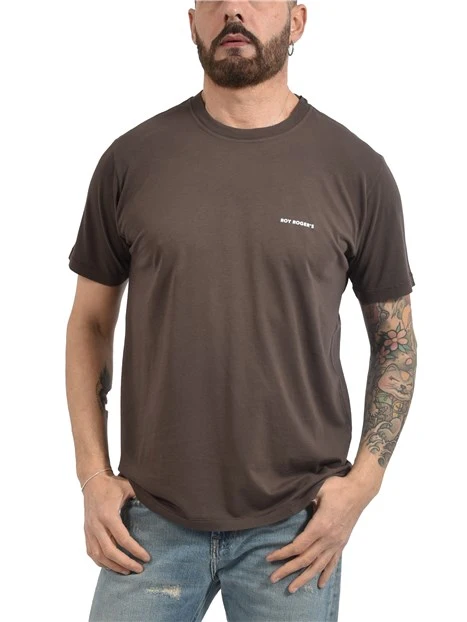 T-SHIRT MANICA CORTA IN JERSEY DI SUPIMA UOMO MARRONE