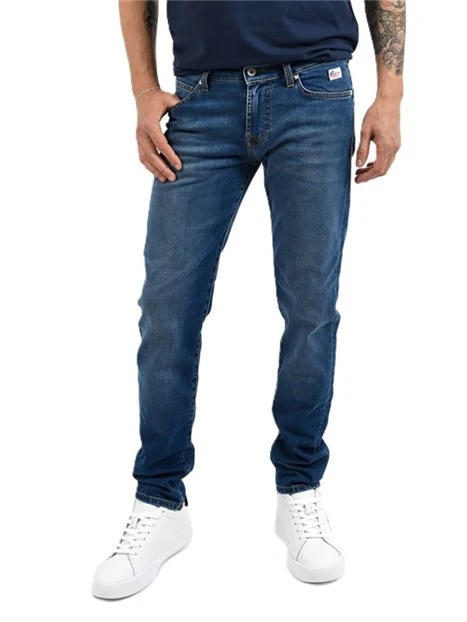 JEANS SKINNY IN DENIM ELASTICIZZATO UOMO BLU