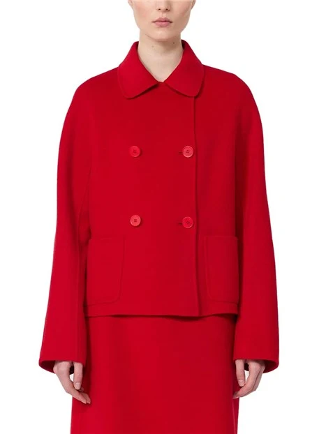 GIACCA CORTA DOPPIOPETTO IN LANA DONNA ROSSO