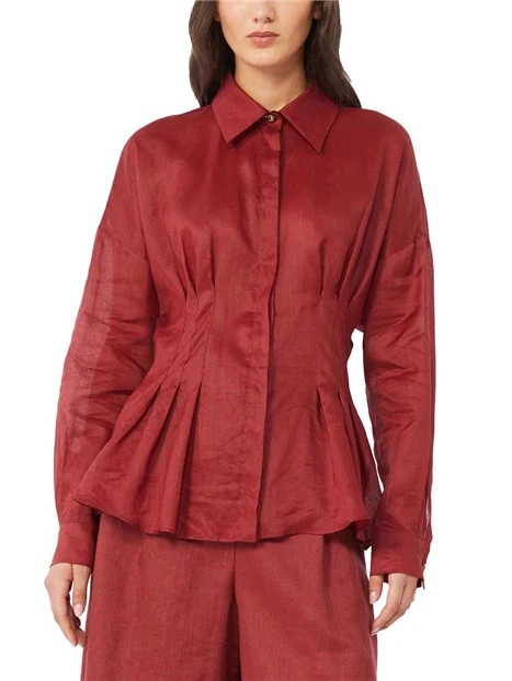 CAMICIA IN RAMIE' ADERENTE IN VITA DONNA ROSSO