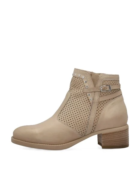 STIVALETTI TACCO BASSO E615070D DONNA BEIGE