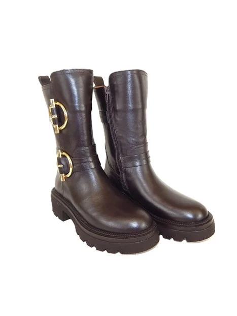 STIVALETTI TACCO BASSO 3037 DONNA MARRONE