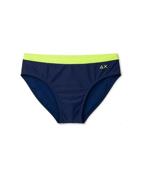 COSTUME SLIP CON BANDA E DETTAGLI FLUO UOMO BLU