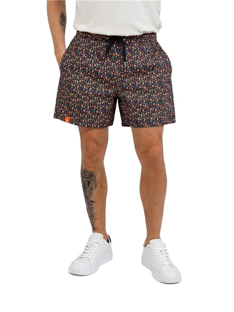 COSTUME BOXER CON COULISSE E STAMPA FANTASIA UOMO BLU