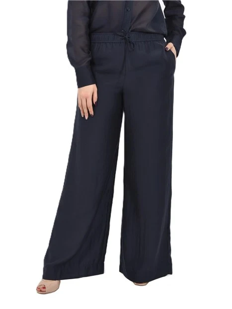 PANTALONE PALAZZO CON COULISSE IN ORGANZA DONNA BLU