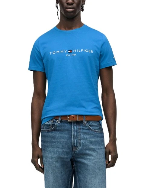 T-SHIRT MANICA CORTA CON RICAMO FRONTALE UOMO BLU