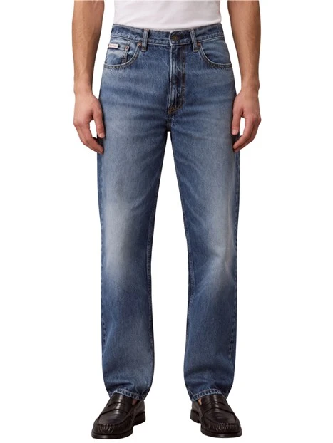 JEANS REGULAR CINQUE TASCHE CON EFFETTO VISSUTO UOMO BLU