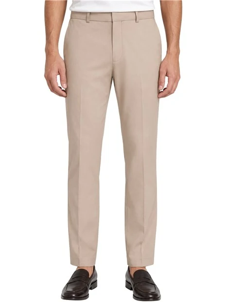 PANTALONI CHINO IN LINO UOMO BEIGE
