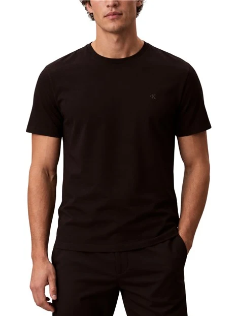 T-SHIRT MANICHE CORTE GIROCOLLO SLIM UOMO NERO