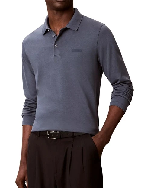 POLO MANICA LUNGA SLIM UOMO BLU