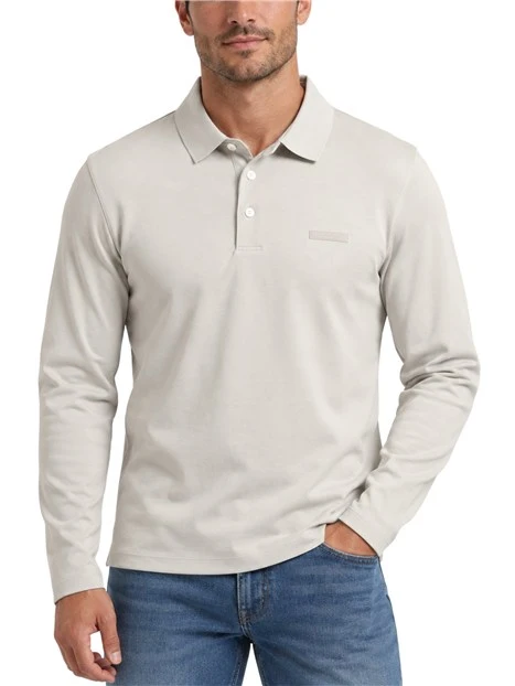 POLO MANICA LUNGA SLIM UOMO GRIGIO