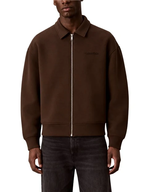 GIACCA CON ZIP E COLLETTO UOMO MARRONE