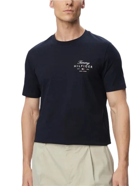 T-SHIRT MANICHE CORTE GIROCOLLO UOMO BLU