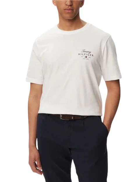 T-SHIRT MANICA CORTA CON LOGO A BLOCCO UOMO BIANCO