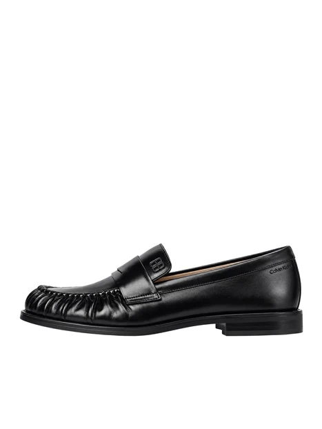MOCASSINI PENNY LOAFER IN NAPPA CON PUNTA ARRICCIATA UOMO NERO