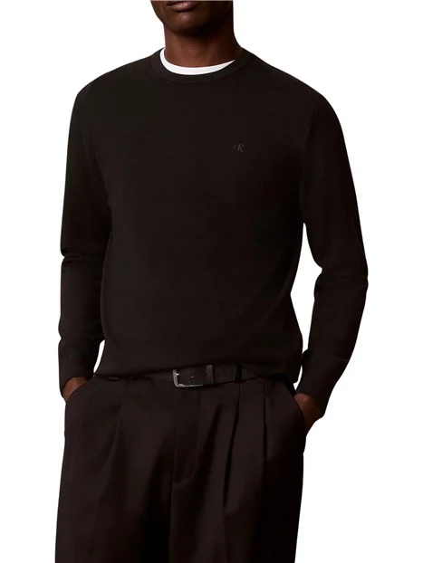 MAGLIA GIROCOLLO LV04LB305G IN PURA LANA MERINO UOMO NERO