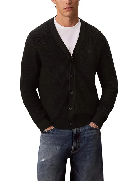 CARDIGAN CON SCOLLO A V UOMO NERO