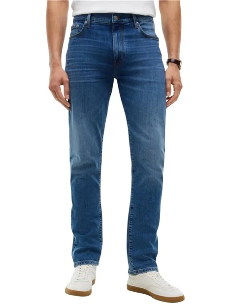 JEANS SKINNY E SLIM IN DENIM ELASTICIZZATO UOMO BLU