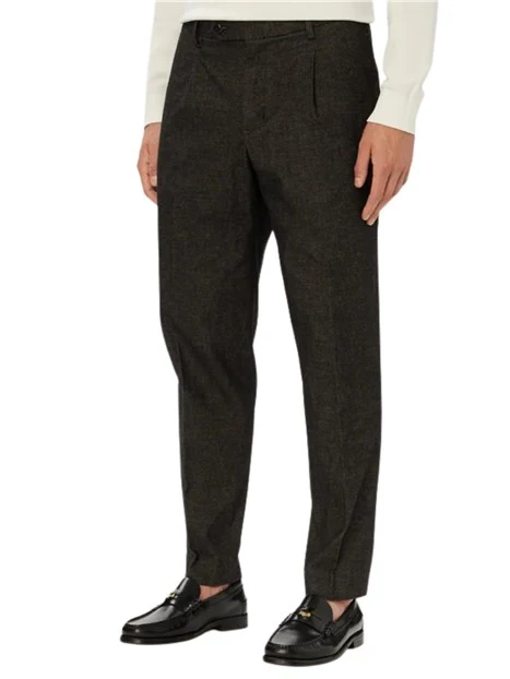PANTALONE ELEGANTE CON PINCES UOMO NERO
