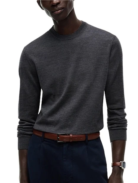 MAGLIA GIROCOLLO IN LANA UOMO GRIGIO SCURO