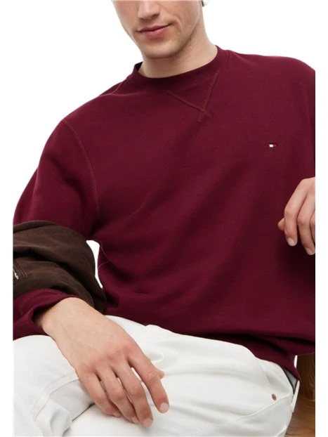 FELPA GIROCOLLO CON MINI LOGO UOMO BORDEAUX