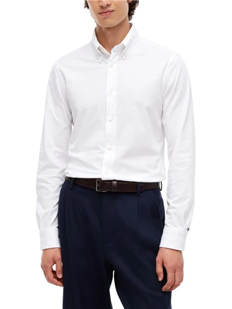 CAMICIA ELEGANTE SLIM FIT IN JERSEY UOMO BIANCO