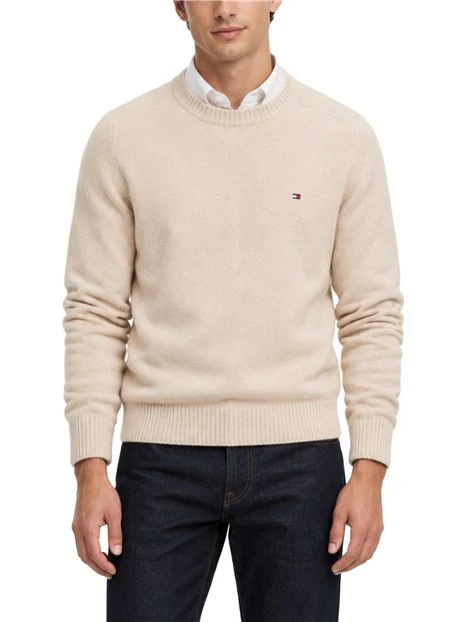 MAGLIA GIROCOLLO IN LANA UOMO BEIGE