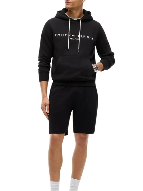 FELPA CON CAPPUCCIO E LOGO UOMO NERO