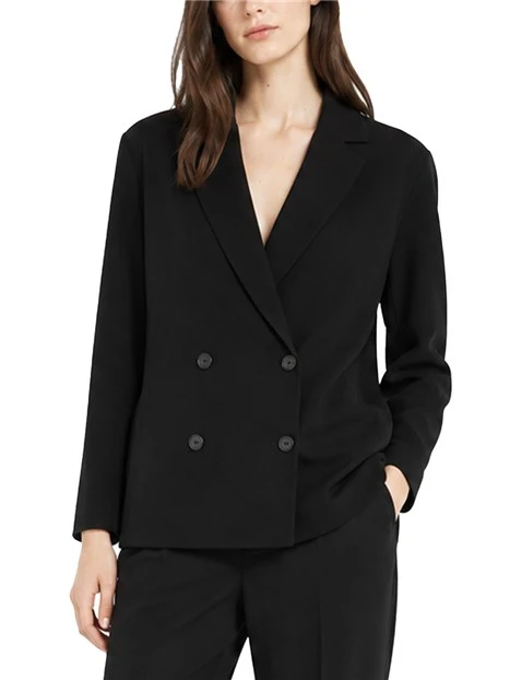 GIACCA DOPPIOPETTO IN MAGLIA DONNA NERO