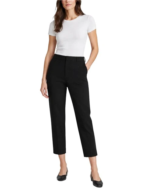 PANTALONI CROPPED SLIM IN TESSUTO BI-STRETCH DONNA NERO