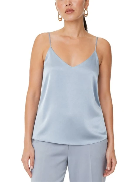 TOP IN SATIN TECNICO CON SPALLINE SOTTILI