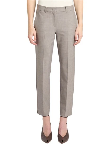 PANTALONI CHINO IN TESSUTO MISTO LANA STRETCH DONNA BEIGE