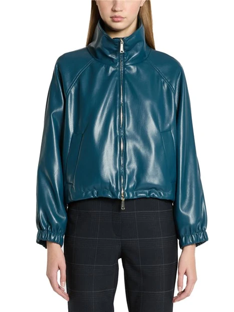 GIACCA CORTA IN JERSEY SOFT RIND CON ZIP DONNA BLU