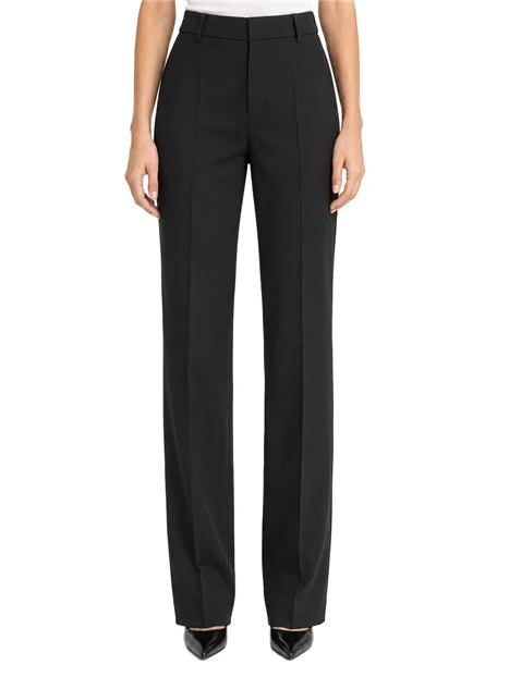 PANTALONI PALAZZO IN CRÊPE ENVERS SATIN DONNA NERO