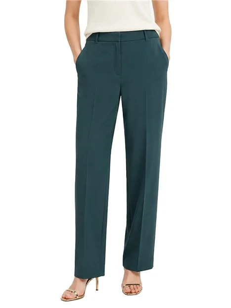PANTALONEI PALAZZO IN CRÊPE ENVERS SATIN DONNA NERO