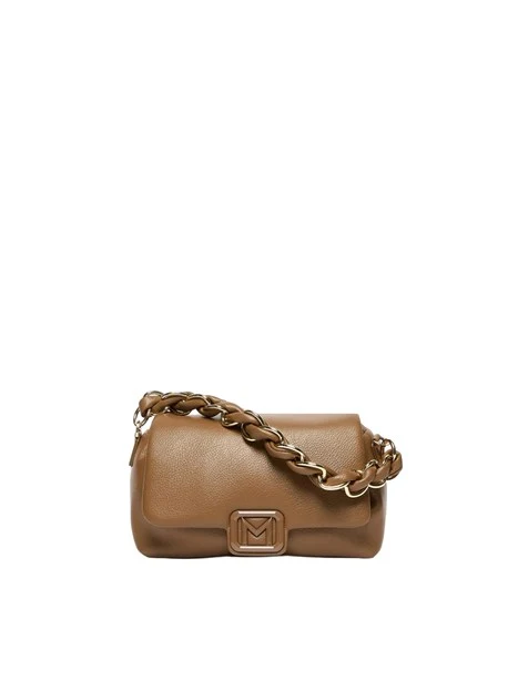 BORSA A MANO CON TRACOLLA E MANICO INTRECCIATO DONNA MARRONE