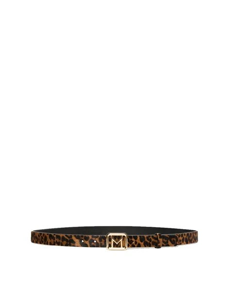 CINTURA IN PELLE STAMPATA CON FIBBIA DORATA DONNA