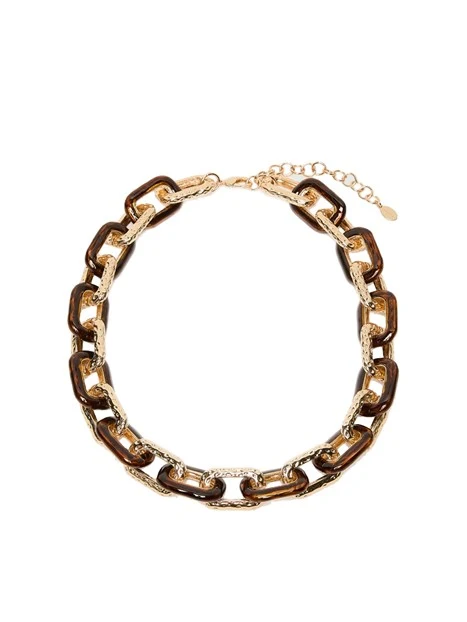 COLLANA CON MAGLIE SMALTATE DONNA ORO