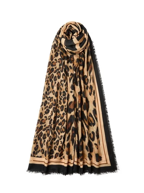 STOLA STAMPATA IN TWILL DI MODAL DONNA MARRONE